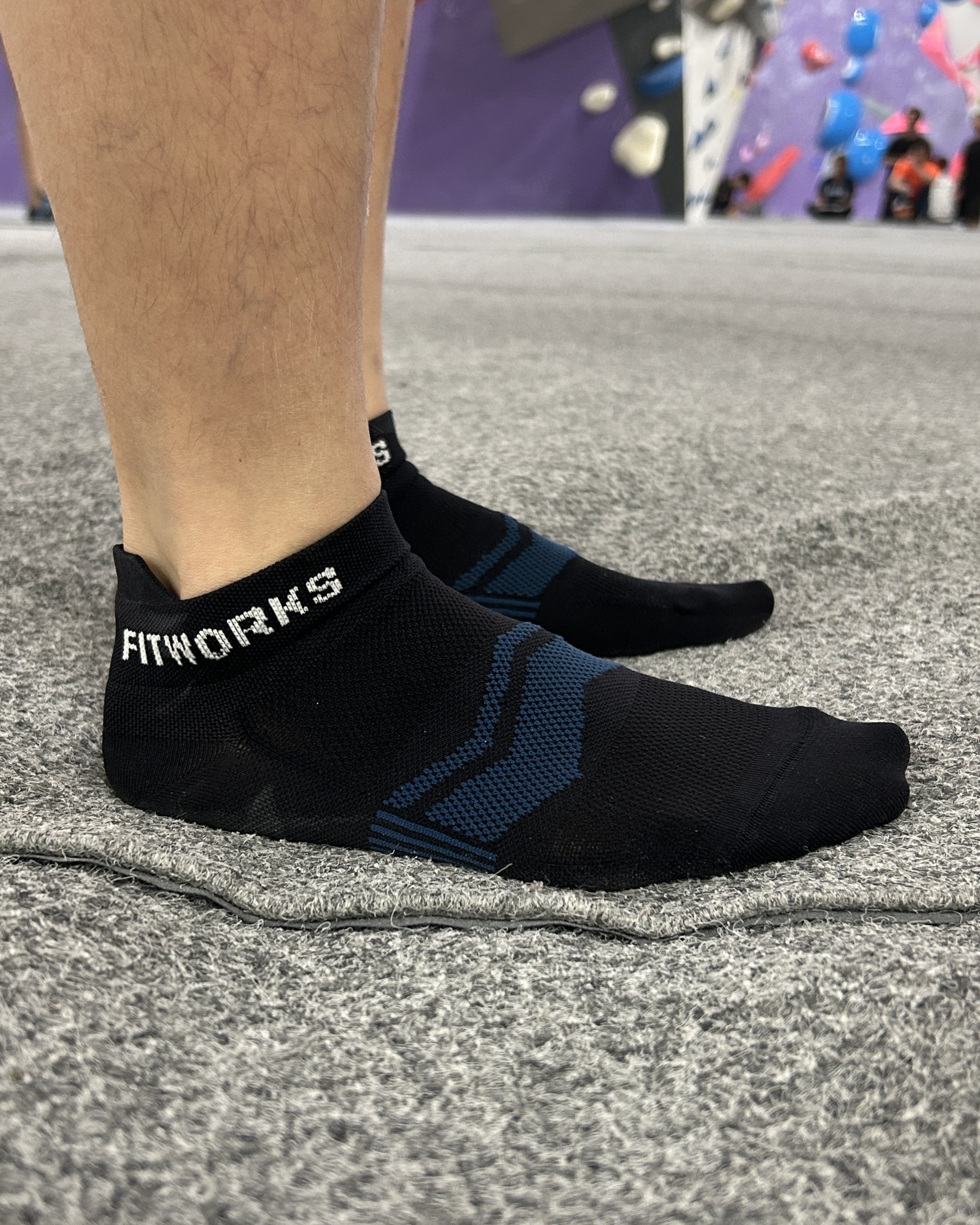 FITWORKS size M socks worn by an EU36 model